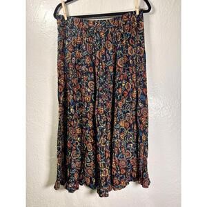 Vintage Gordon & James Skirt XL Paisley Floral Western Prairie 90s Hippie